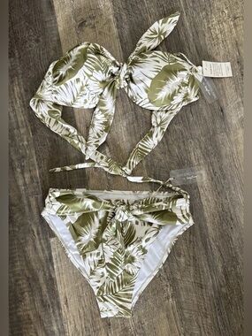 Kenny Flowers LG Bali High Waist Tie Bottom & Tie Front Bandeau Top Set